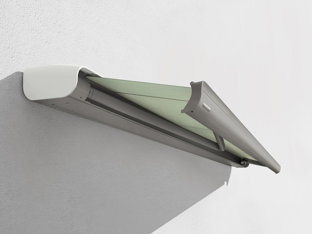 Detalje af armled på en Markilux MX-2 kassettemarkise