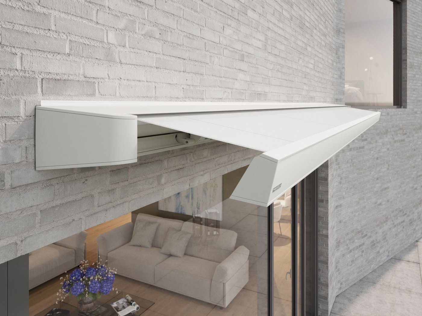 Markilux MX-4 kassettemarkise udrullet over en stor terrasse