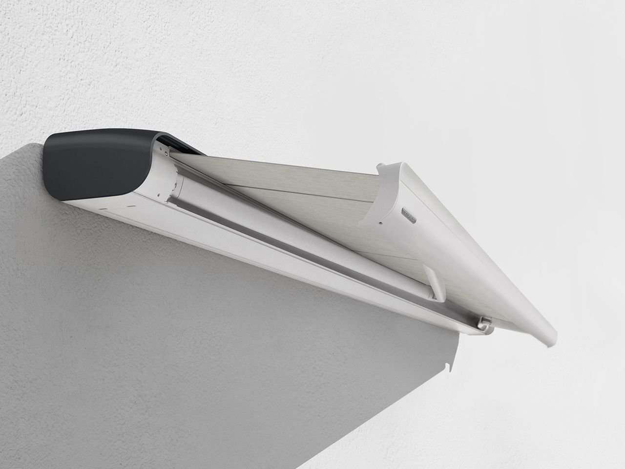 Markilux MX-2 kassettemarkise med halvåben kassette på en facade
