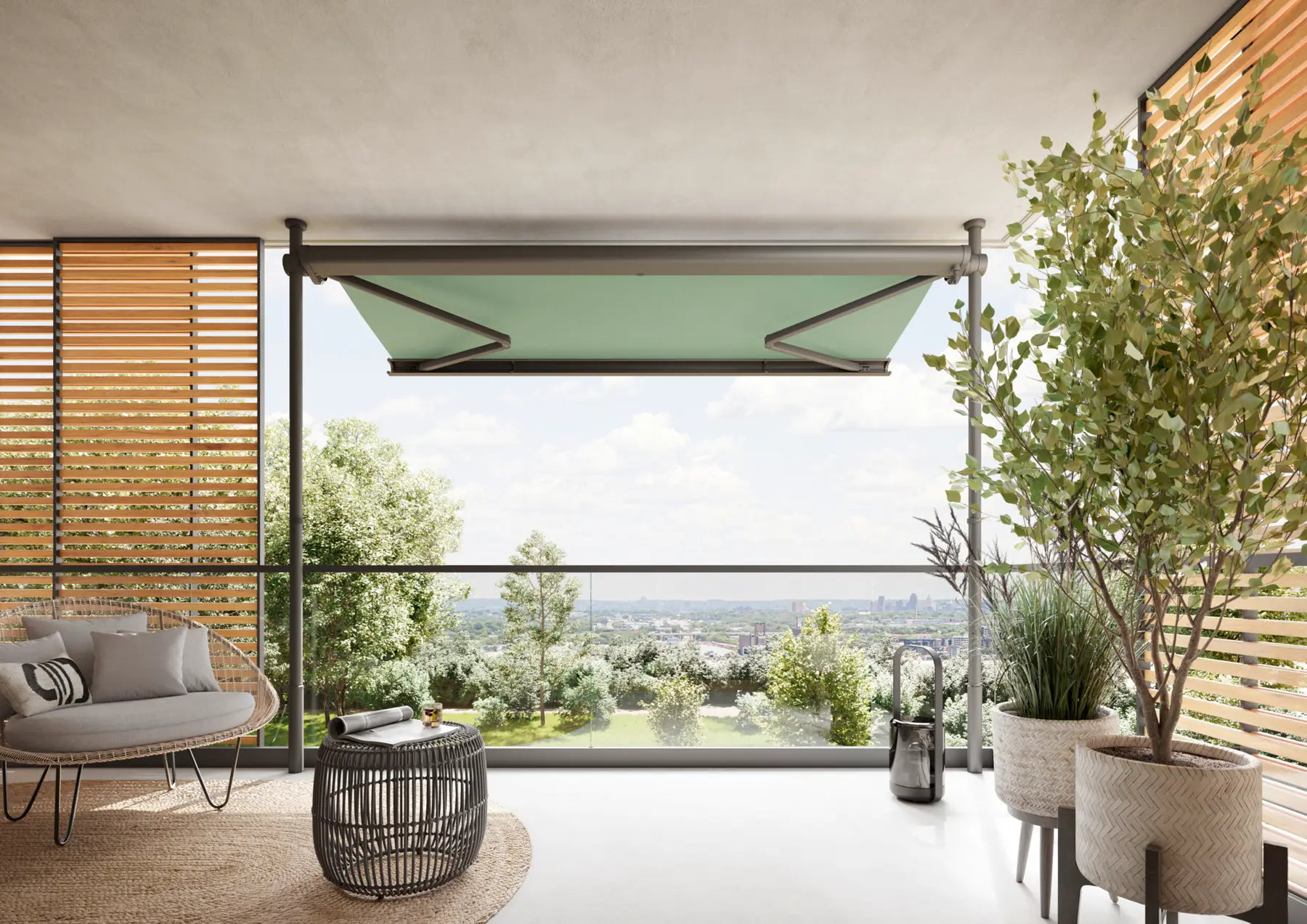 Markilux 900 klemmemarkise monteret på en altan